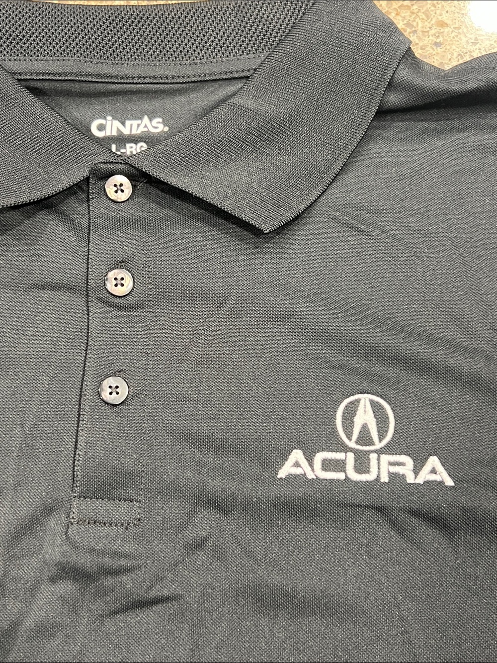Acura employee uniform Black Polo Shirt men’s large L z23